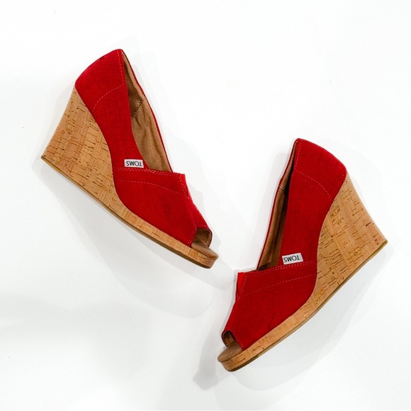 Toms Classic peep toe wedge sandal ❤️ - Picture 2 of 8